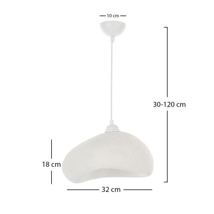 Brilagi - Viseči lestenec WABI SABI na vrvici 1xE27/40W/230V, premer 32 cm, bela