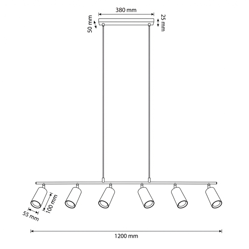 Brilagi - Viseči luster SELE 6xGU10/30W/230V črna