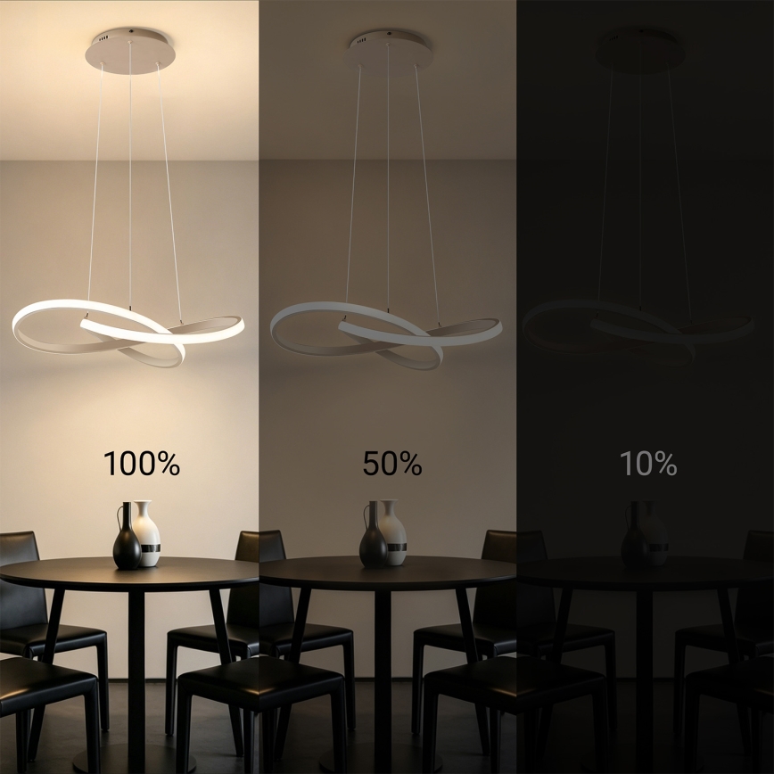 Brilagi - Zatemljiv LED lestenec na kablu INFINITY LED/55W/230V 3000-6000K 50x50 cm bež + daljinski upravljalnik