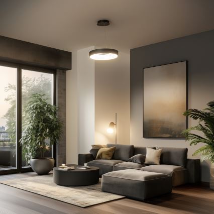 Brilagi - LED lestenec z možnostjo zatemnitve na kablu FALCON II LED/67W/230V 3000-6500K Ø 40 cm črna + daljinski upravljalnik