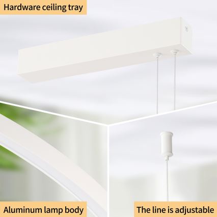 Brilagi - LED zatemljiv lestenec na kablu PORTOFINO LED/98W/230V 3000-6000K bela + z daljinskim upravljalnikom