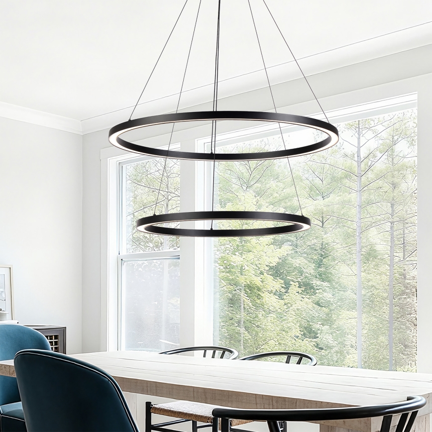 Brilagi - LED z možnostjo zatemnitve, viseči lestenec na kablu PORTOFINO LED/98W/230V 3000-6000K premer 80 cm črna + daljinski upravljalnik