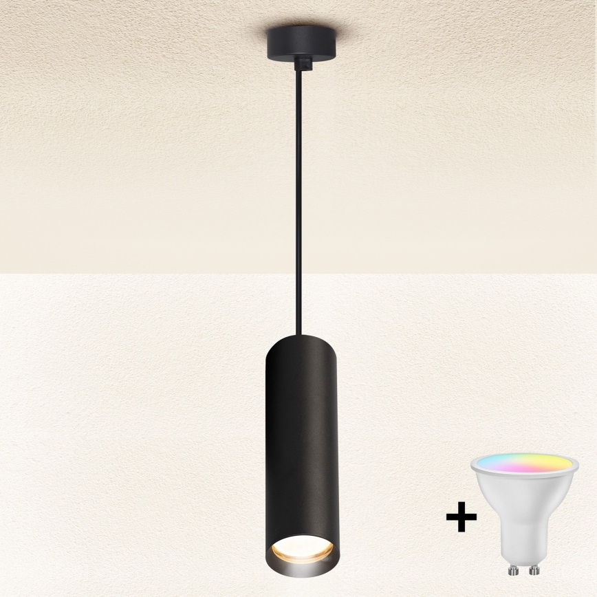 Brilagi - Zatemljiv LED RGBW viseči lestenec na kablu SELE 1xGU10/6,5W/230V 2700-6500K črna