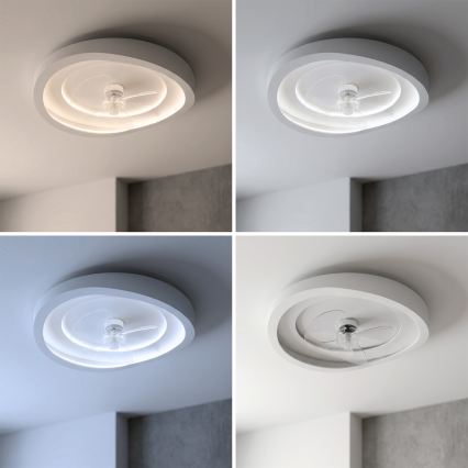Brilagi - Zatemljiv LED stropni ventilator LED/80W/230V, premer 50 cm, bela + daljinski upravljalnik