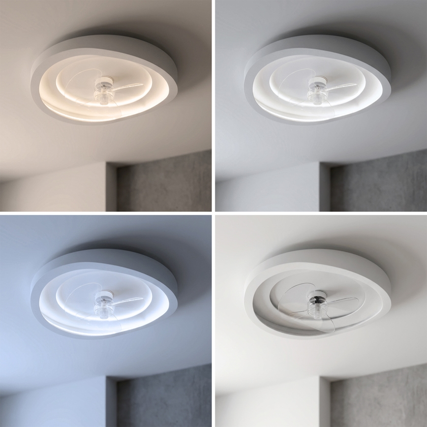 Brilagi - Zatemljiv LED stropni ventilator LED/80W/230V, premer 50 cm, bela + daljinski upravljalnik