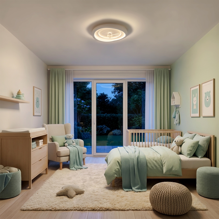 Brilagi - Zatemljiv LED stropni ventilator LED/80W/230V, premer 50 cm, bela + daljinski upravljalnik