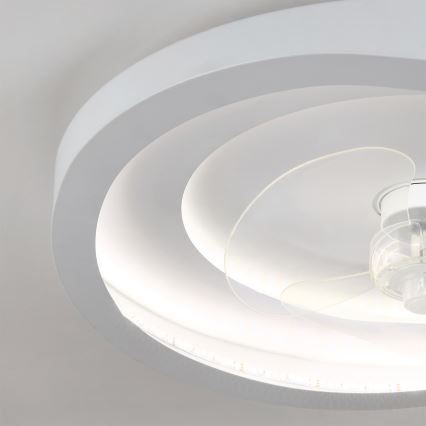 Brilagi - Zatemljiv LED stropni ventilator LED/80W/230V, premer 50 cm, bela + daljinski upravljalnik