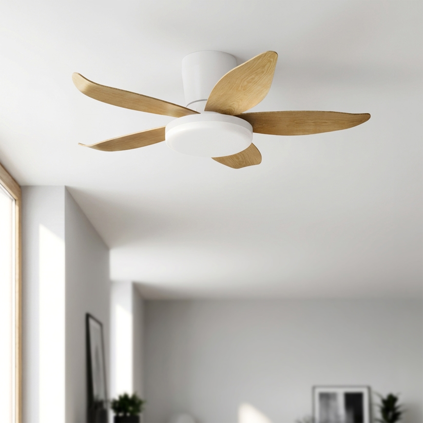 Brilagi - LED zatemljiv stropni ventilator LED/32W/230V 3000-6500K premer 95 cm bela/rjava + daljinski upravljalnik