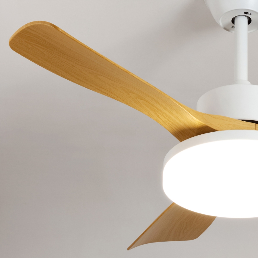 Brilagi - LED Zatemljiv stropni ventilator LED/34W/230V 106 cm bela/rjava + daljinski upravljalnik