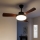 Brilagi - zatemljiv LED stropni ventilator LED/34W/230V 106 cm črna/rjava + daljinski upravljalnik