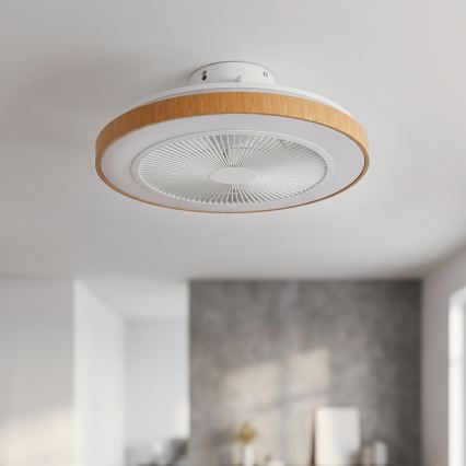 Brilagi - LED stropni ventilator z zatemnitvijo LED/38W/230V 50 cm bela/rjava + daljinski upravljalnik