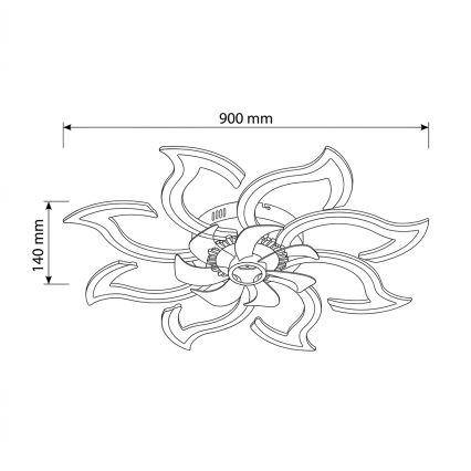 Brilagi - zatemljiv LED stropni ventilator LED/44W/230V 3000-6500K premer 90 cm črna + daljinski upravljalnik
