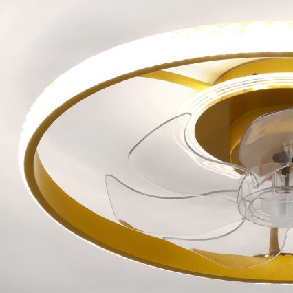Brilagi - Zatemljiv LED stropni ventilator LED/66W/230V 3000-6500K premer 55 cm bela/zlata + daljinski upravljalnik