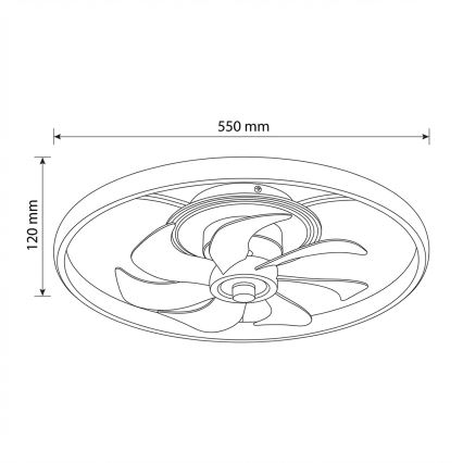 Brilagi - Zatemljiv LED stropni ventilator LED/66W/230V 3000-6500K premer 55 cm bela/zlata + daljinski upravljalnik