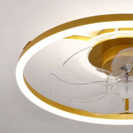 Brilagi - LED zatemljiv stropni ventilator LED/66W/230V 55 cm bela/zlata + daljinski upravljalnik