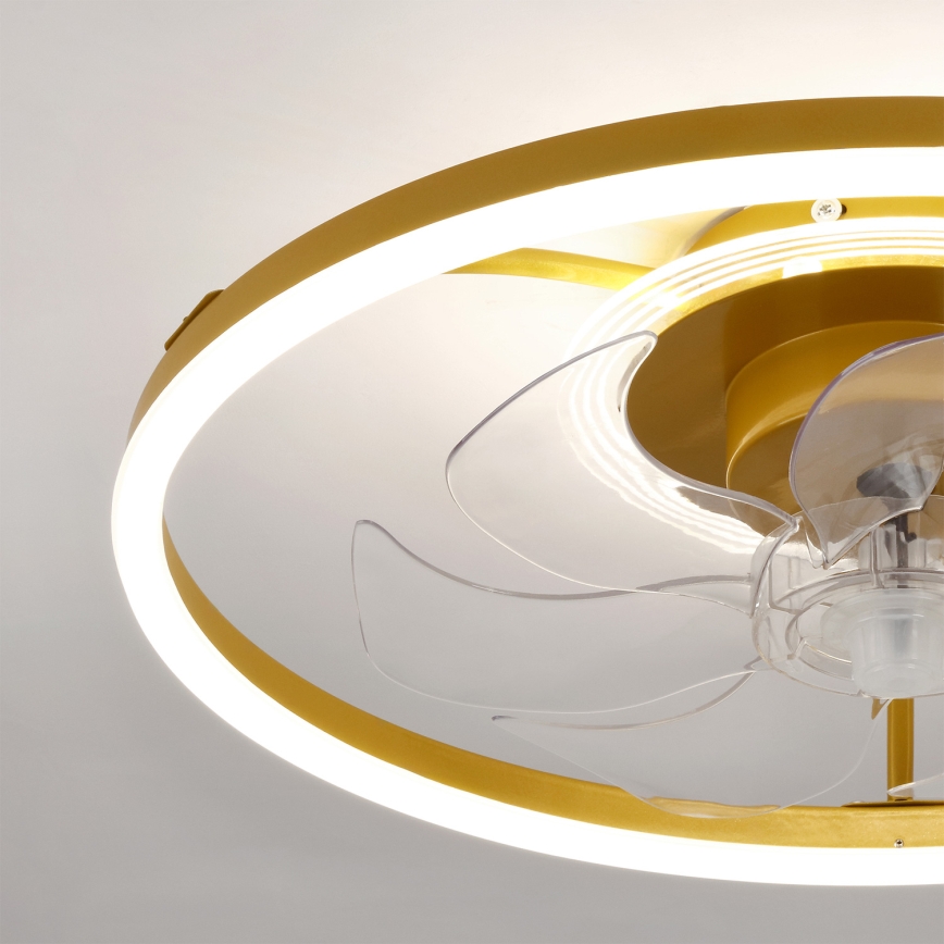 Brilagi - LED zatemljiv stropni ventilator LED/66W/230V 55 cm bela/zlata + daljinski upravljalnik