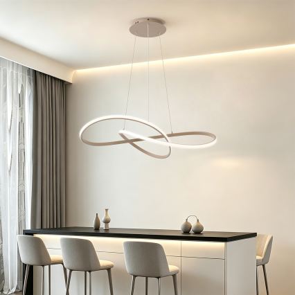 Brilagi - Zatemljiv LED lestenec na kablu INFINITY LED/80W/230V 3000-6000K 80x80 cm bež + daljinski upravljalnik
