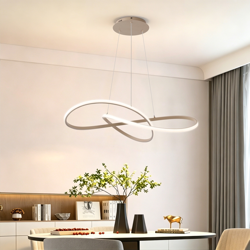 Brilagi - Zatemljiv LED lestenec na kablu INFINITY LED/80W/230V 3000-6000K 80x80 cm bež + daljinski upravljalnik