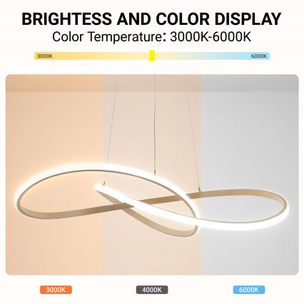 Brilagi - Zatemljiv LED lestenec na kablu INFINITY LED/80W/230V 3000-6000K 80x80 cm bež + daljinski upravljalnik
