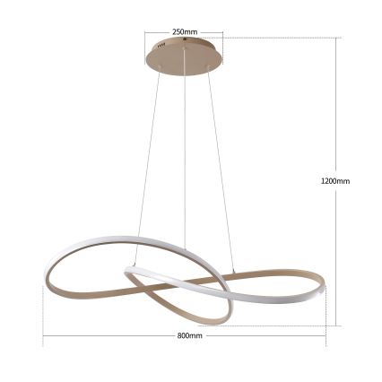 Brilagi - Zatemljiv LED lestenec na kablu INFINITY LED/80W/230V 3000-6000K 80x80 cm bež + daljinski upravljalnik