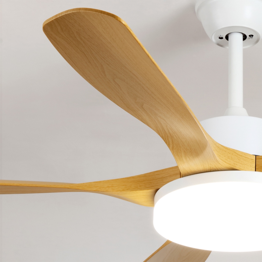Brilagi - LED zatemljiv stropni ventilator 34 W/230 V, 3000–6500 K, premer 132 cm, bela/rjava + daljinski upravljalnik