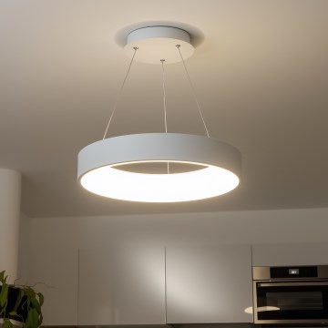 Brilagi - Zatemljiv viseči lestenec na kablu FALCON LED/80W/230V 3000-6500K premer 60 cm bela + daljinski upravljalnik