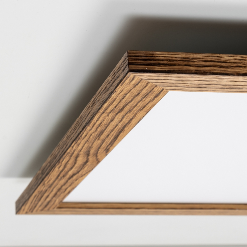 Brilagi - Zatemnjevalna LED stropna svetilka SLIMFRAME WOOD LED/58W/230V 64x64 cm 3000-6000K rjava + daljinski upravljalnik