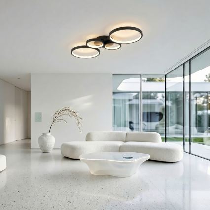 Brilagi - LED stropna svetilka RINGO z zatemnitvijo LED/34W/230V 3000-6000K 28x78 cm črna + daljinski upravljalnik