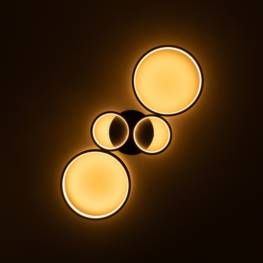 Brilagi - LED stropna svetilka RINGO z zatemnitvijo LED/34W/230V 3000-6000K 28x78 cm črna + daljinski upravljalnik