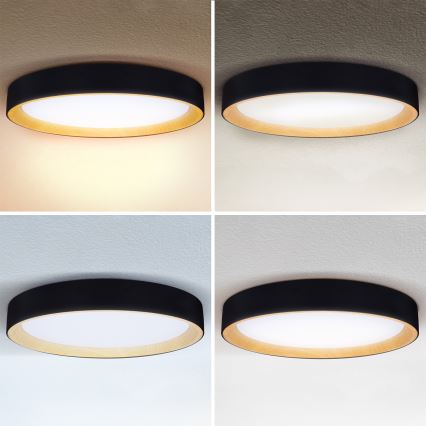 Brilagi - Zatemnjevalna stropna LED svetilka LARIOS LED/72W/230V 3000-6500K črna premer 59 cm + daljinski upravljalnik