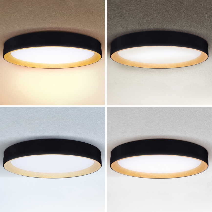 Brilagi - Zatemnjevalna stropna LED svetilka LARIOS LED/72W/230V 3000-6500K črna premer 59 cm + daljinski upravljalnik