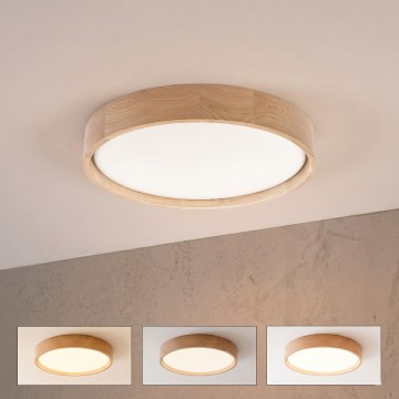 Brilagi - Zatemnjevalna LED stropna svetilka MANAROLA SMART LED/24W/230V 3000-6000K Wi-Fi Tuya Beacon premer 41 cm hrast + daljinski upravljalnik