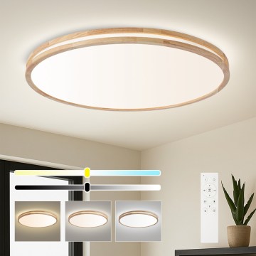 Brilagi - Zatemnjevalna LED stropna svetilka MOLINA LED/128W/230V 3000-6000K hrast, premer 100 cm + daljinski upravljalnik