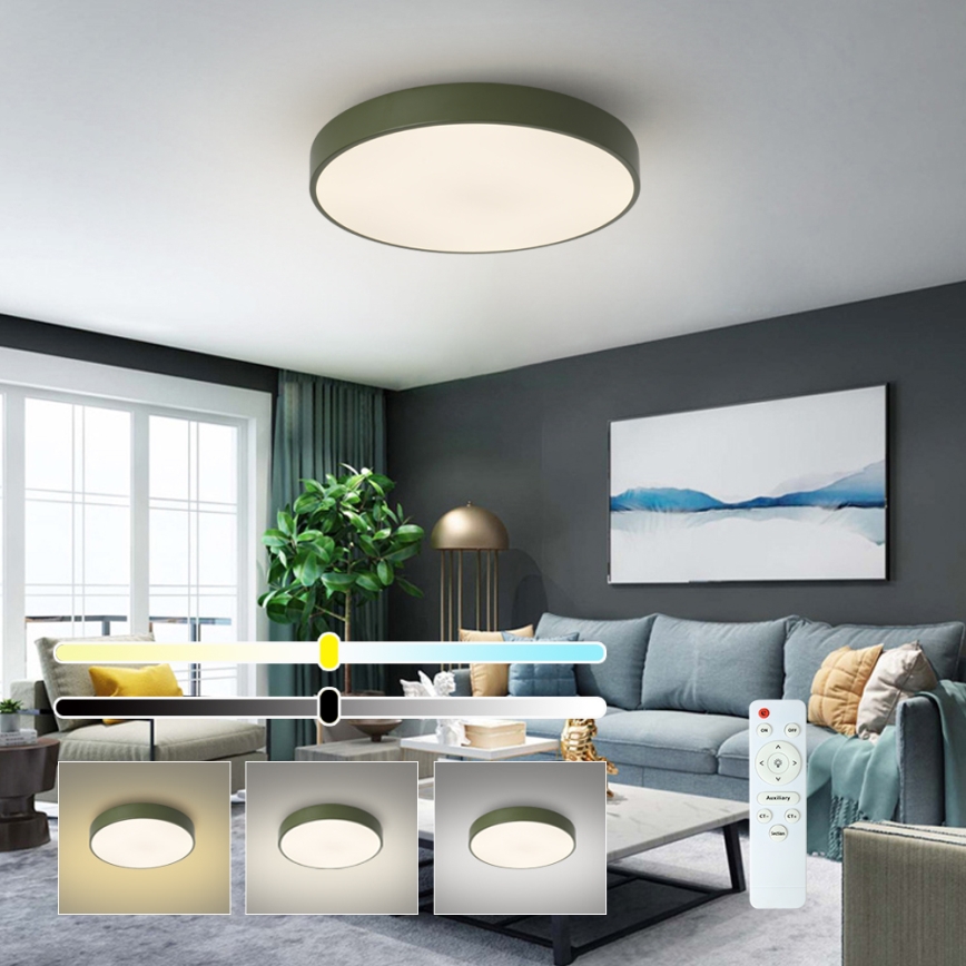 Brilagi - zatemnljiva LED stropna svetilka POOL LED/60W/230V 3000-6000K premer 50 cm zelena + daljinski upravljalnik