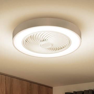 Brilagi - Zatemnjevalna LED stropna svetilka z ventilatorjem LED/30W/230V 3000-6500K premer 50 cm bela + daljinski upravljalnik