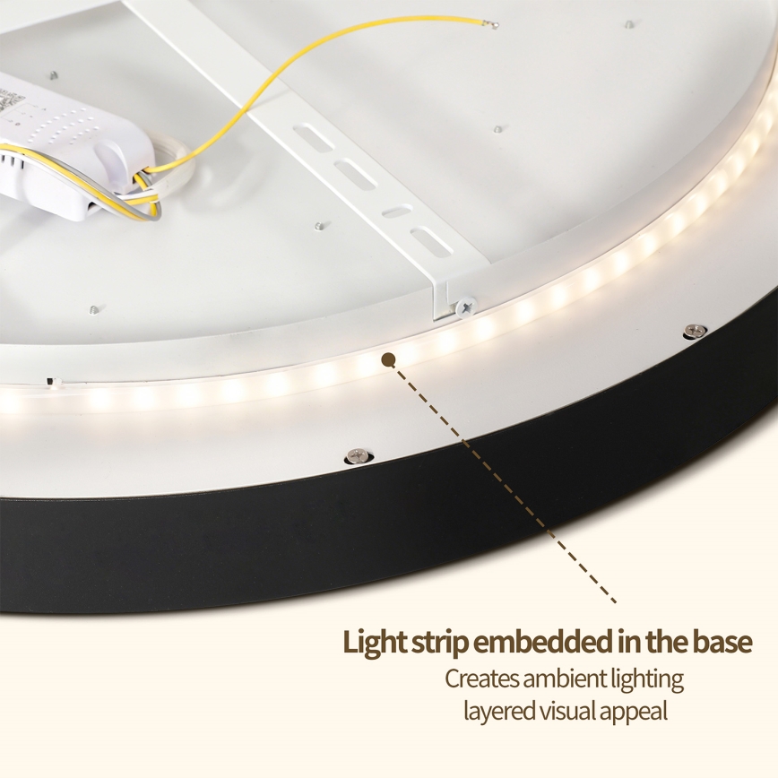 Brilagi - LED zatemnljivo stropno svetilo GLASS POOL DOUBLE LED/60W/230V 3000-6000K 50 cm črna + daljinski upravljalnik
