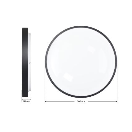 Brilagi - LED zatemnljivo stropno svetilo GLASS POOL DOUBLE LED/60W/230V 3000-6000K 50 cm črna + daljinski upravljalnik