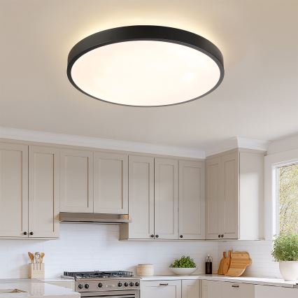 Brilagi - Zatemnjiva LED stropna svetilka GLASS POOL DOUBLE LED/80W/230V 3000-6000K 60 cm črna + daljinski upravljalnik