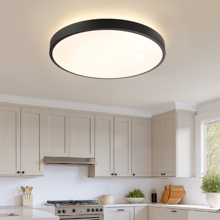 Brilagi - Zatemnjiva LED stropna svetilka GLASS POOL DOUBLE LED/80W/230V 3000-6000K 60 cm črna + daljinski upravljalnik