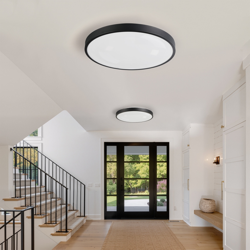 Brilagi - Zatemnjiva LED stropna svetilka GLASS POOL DOUBLE LED/80W/230V 3000-6000K 60 cm črna + daljinski upravljalnik