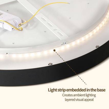 Brilagi - Zatemnjiva LED stropna svetilka GLASS POOL DOUBLE LED/80W/230V 3000-6000K 60 cm črna + daljinski upravljalnik