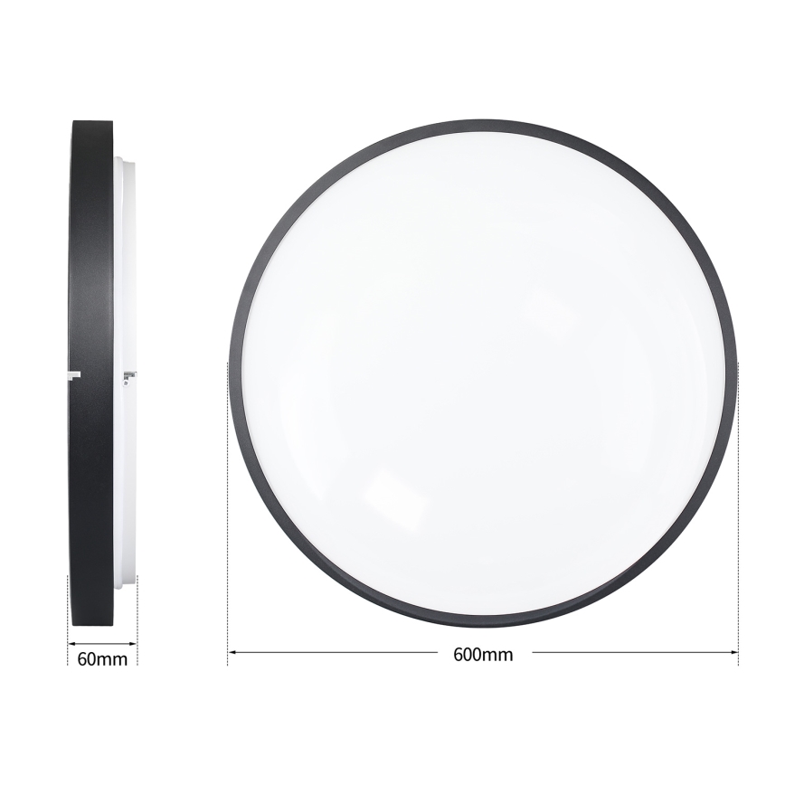 Brilagi - Zatemnjiva LED stropna svetilka GLASS POOL DOUBLE LED/80W/230V 3000-6000K 60 cm črna + daljinski upravljalnik