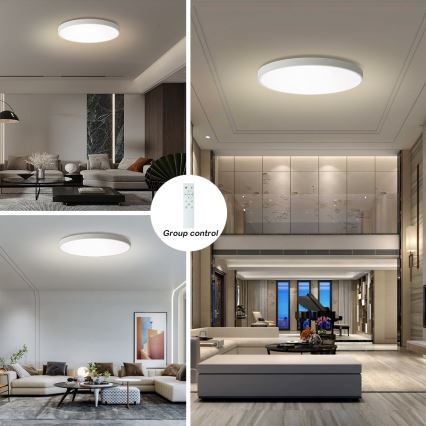 Brilagi - LED zatemnjevalna stropna svetilka POOL SMART LED/180W/230V 3000–6000 K, premer 120 cm, Wi-Fi Tuya, bela + daljinski upravljalnik