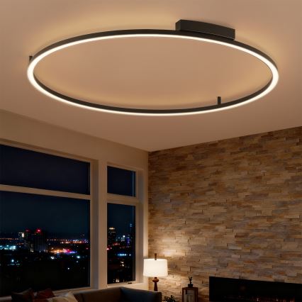 Brilagi - LED zatemnjiva stropna svetilka PORTOFINO LED/85W/230V 3000-6000K premer 120 cm črna + daljinski upravljalnik