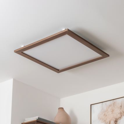 Brilagi - LED zatemnjevalno stropno svetilo SLIMFRAME WOOD LED/58W/230V 64x64 cm 3000-6000K temno rjavo + daljinski upravljalnik