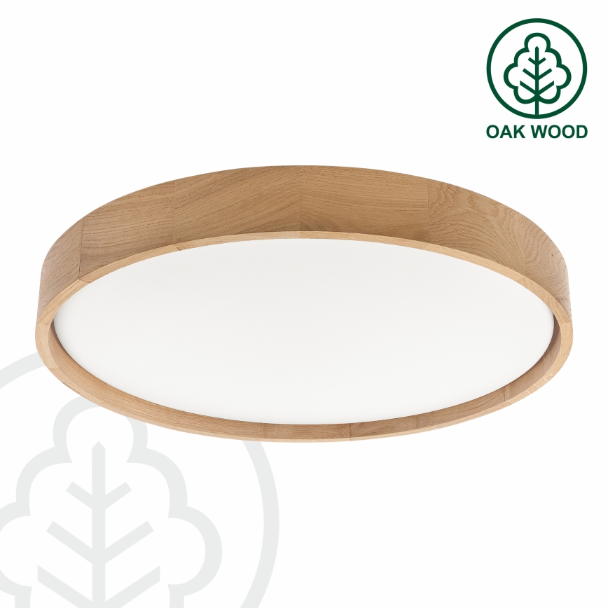 Brilagi - Zatemnjiva LED stropna svetilka MANAROLA SMART LED/36W/230V 3000-6000K Wi-Fi Tuya Beacon, premer 51 cm, hrast + daljinski upravljalnik