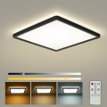 Brilagi - Zatemnjevalna stropna LED svetilka ULTRA SLIM LED/18W/230V 2700-6500K 30x30 cm črna + daljinski upravljalnik