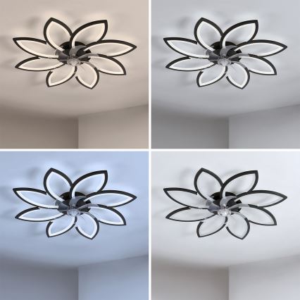Brilagi - zatemnitveni LED stropni ventilator LED/43W/230V premer 90 cm črna + daljinski upravljalnik