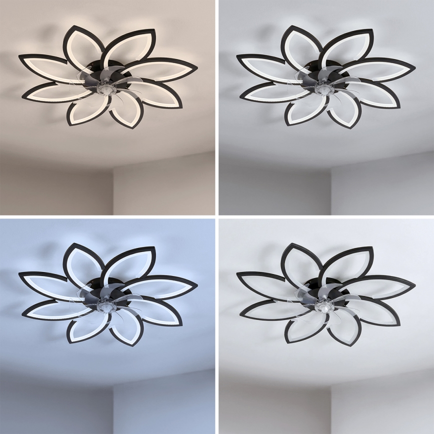 Brilagi - zatemnitveni LED stropni ventilator LED/43W/230V premer 90 cm črna + daljinski upravljalnik