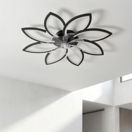 Brilagi - zatemnitveni LED stropni ventilator LED/43W/230V premer 90 cm črna + daljinski upravljalnik